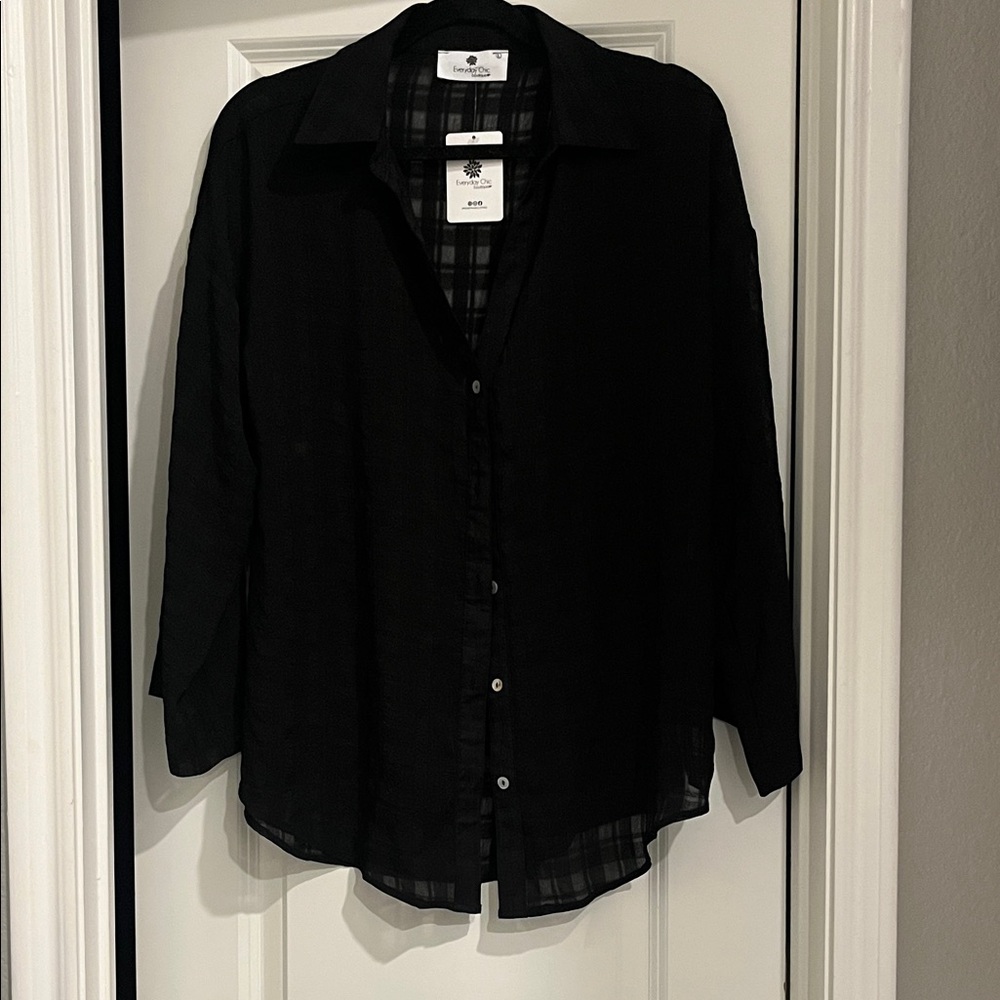 Women's Black Button Down Shirt